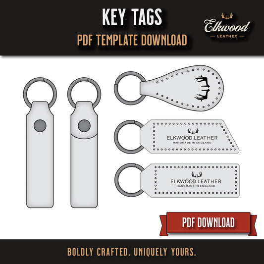Computer image of leather key tag pattern templates