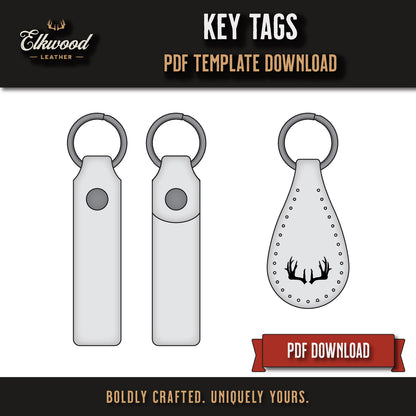 Elkwood Leather - Leather Key Tags digital download pdf template