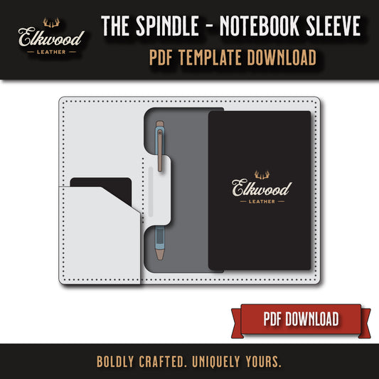 PDF DIGITAL DOWNLOAD computer image leather notebook holder - journal holder - leather notebook sleeve