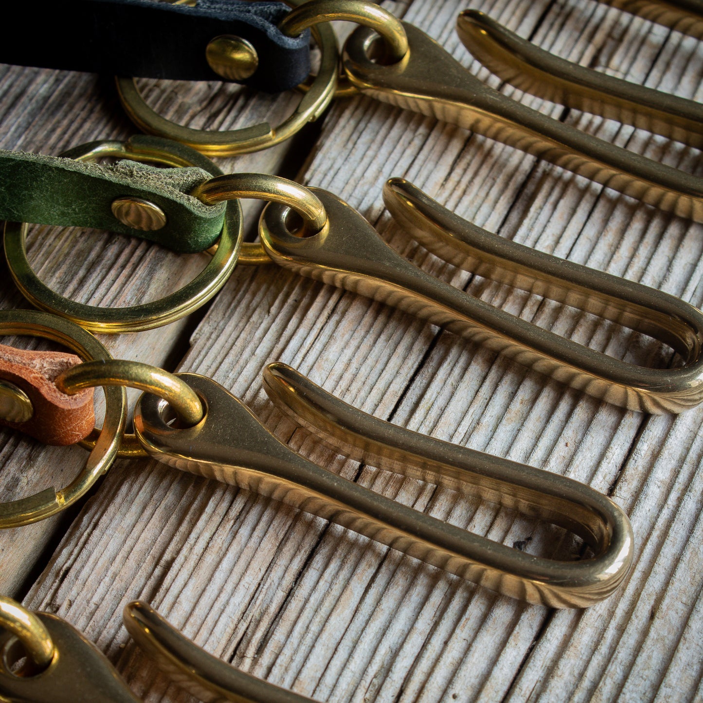 Japanese Fish Hooks - Solid Brass Key Ring Hook