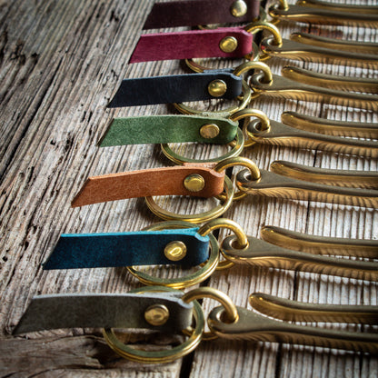 Japanese Fish Hooks - Solid Brass Key Ring Hook
