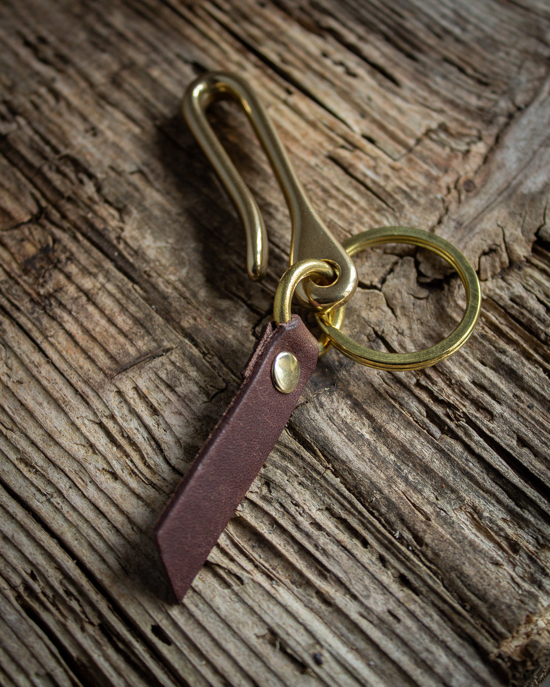 Japanese Fish Hooks - Solid Brass Key Ring Hook