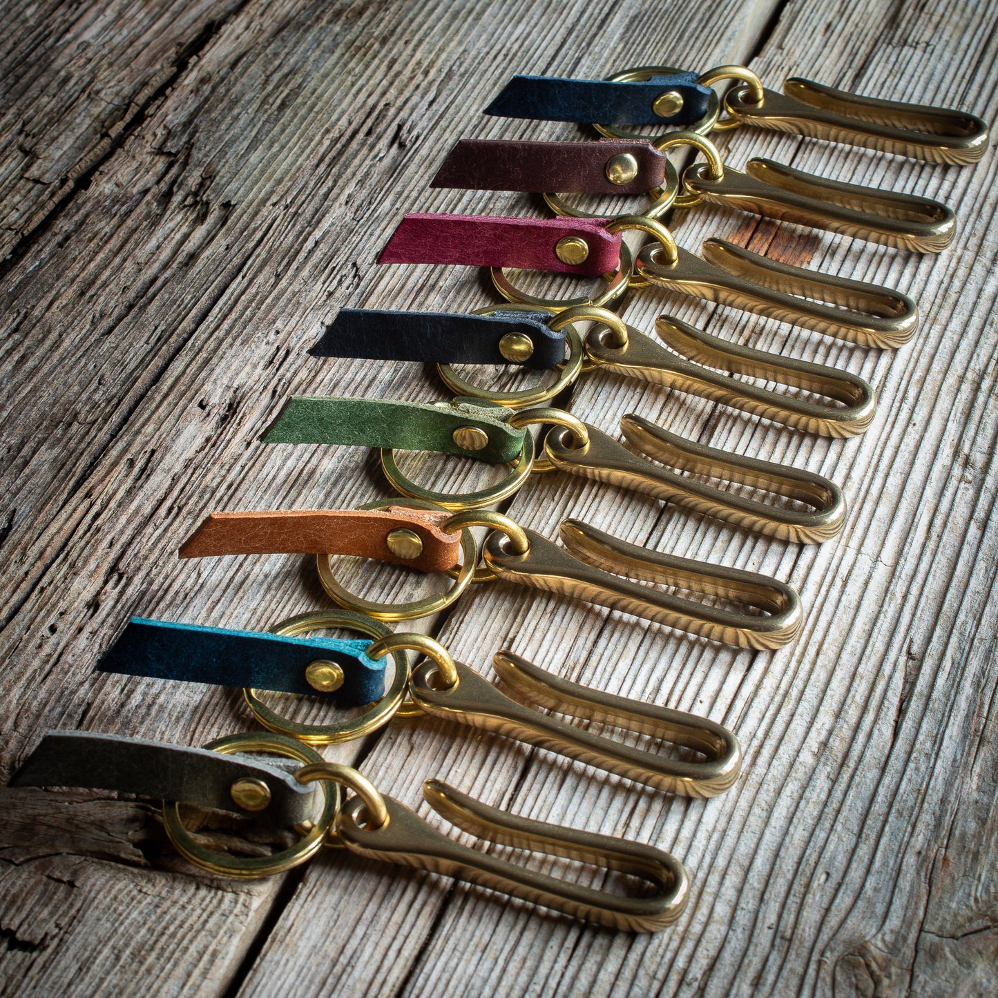 Japanese Fish Hooks - Solid Brass Key Ring Hook