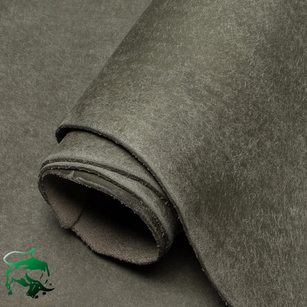 Grey vegetable tanned leather roll - Badalassi Carlo Pueblo Grigio Leather