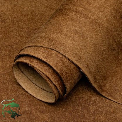 Brown vegetable tanned leather roll - Badalassi Carlo Pueblo Noce Leather