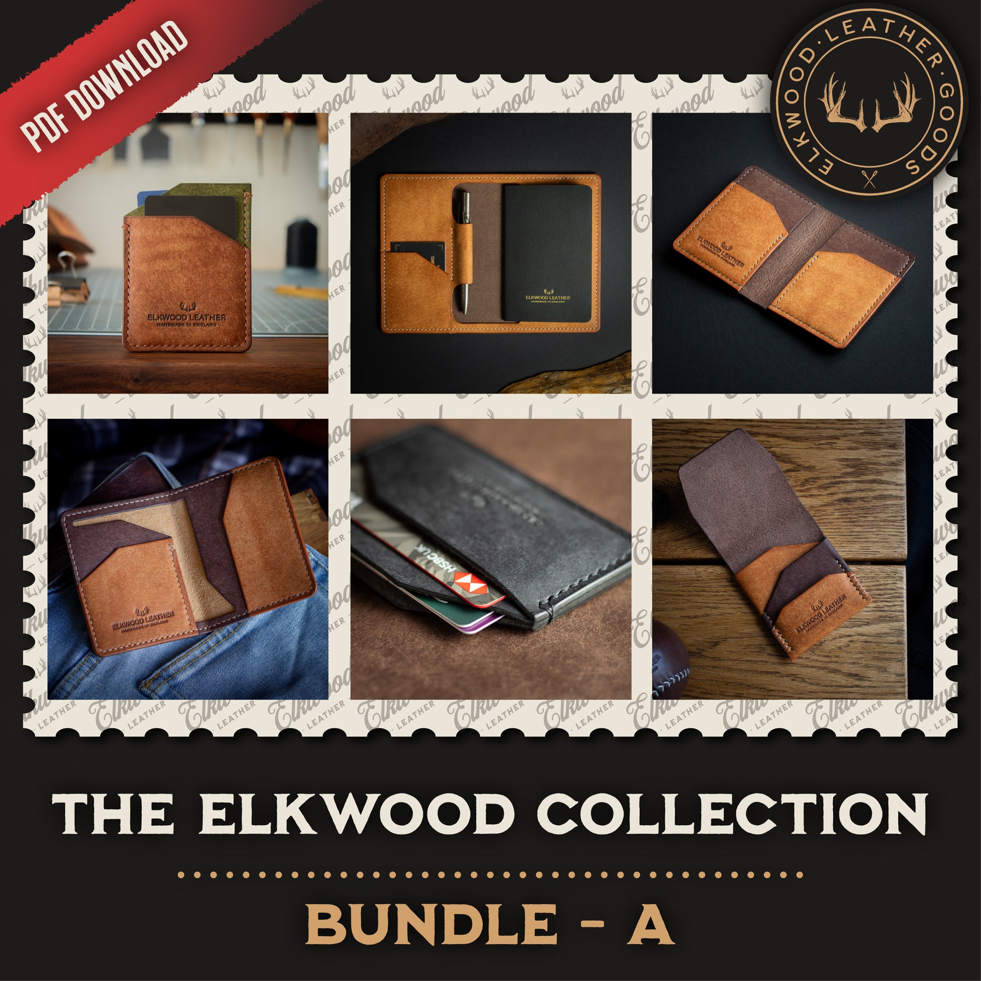 Elkwood leather collection of leather wallets for PDF download - Bundle A