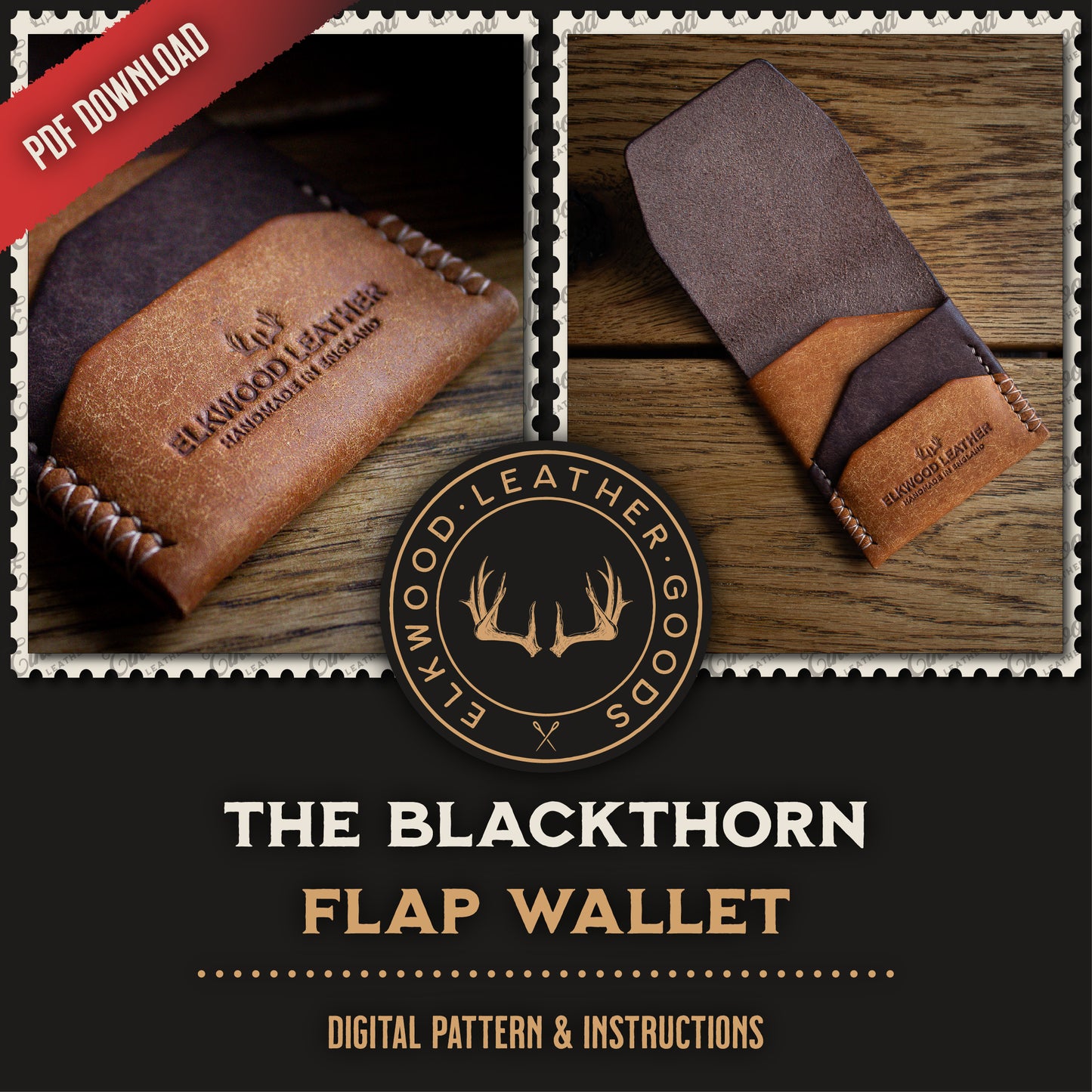 The Blackthorn- Cardholder wallet PDF template pattern download