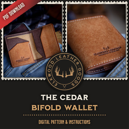 The Cedar bifold wallet - Cardholder wallet PDF template pattern download