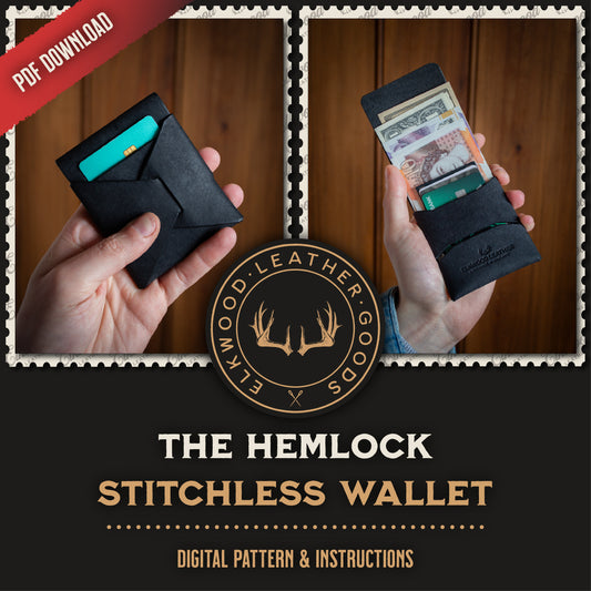 The Hemlock origami wallet pattern - no stitch wallet design pdf download - Cardholder wallet PDF template pattern download