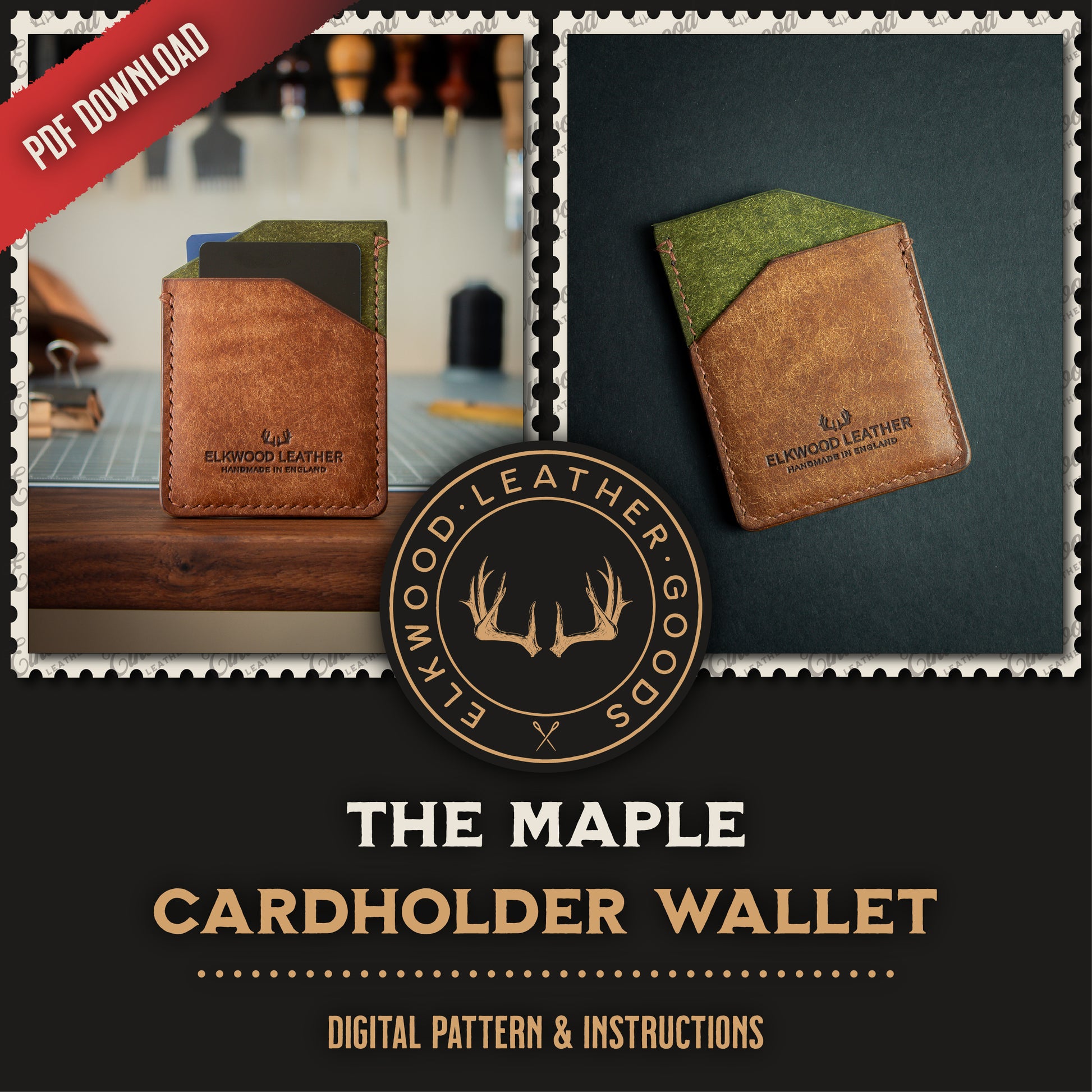 The Maple Cardholder - Digital Download (PDF Template) Elkwood Leather The Maple Cardholder - Digital Download (PDF Template) Elkwood Leather