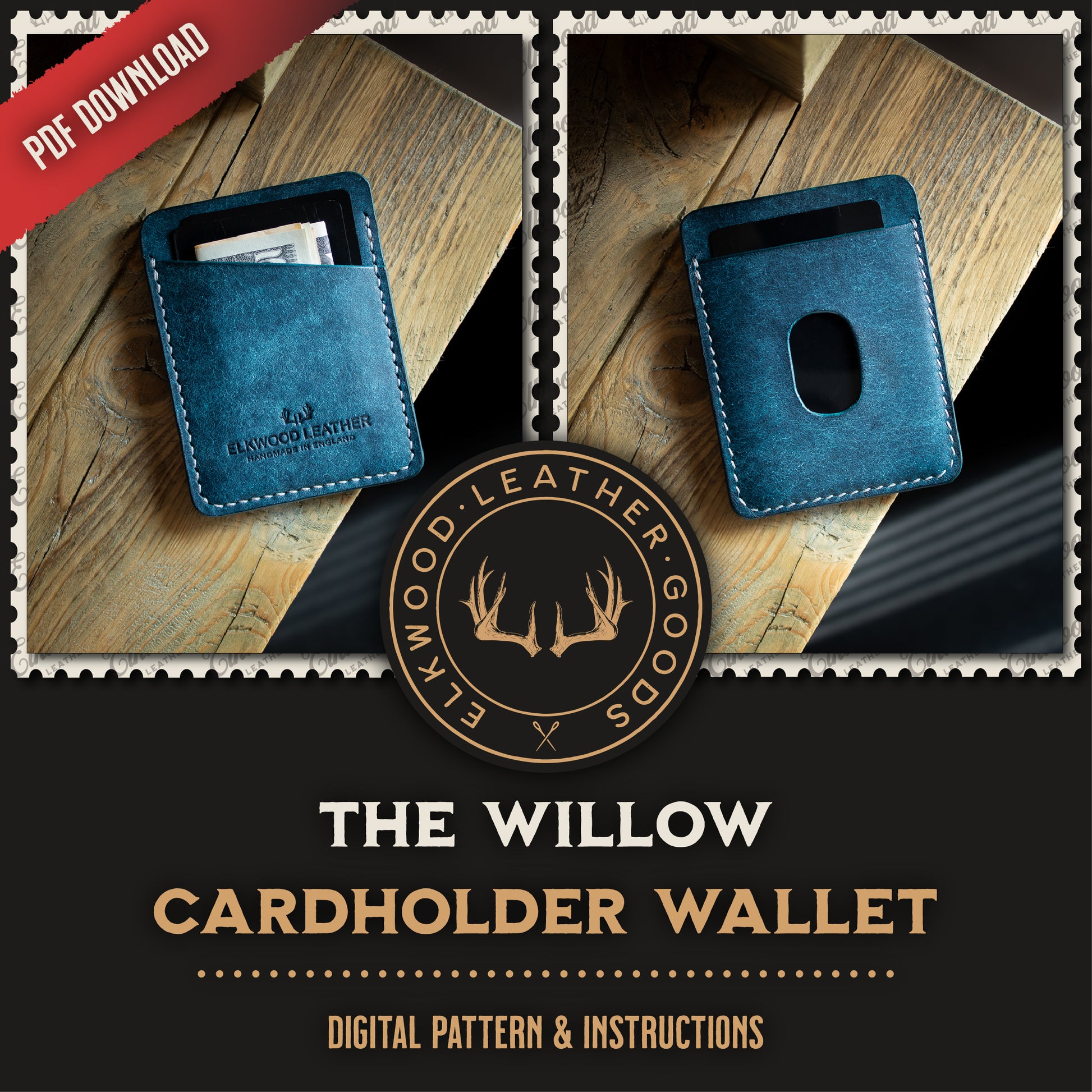 The willow - Cardholder wallet PDF template pattern download